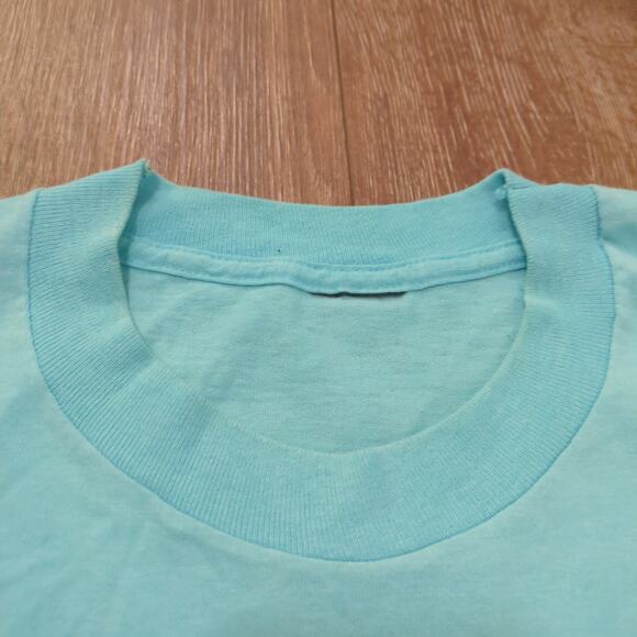 VTG Winter Fox Snow Adult XXL Shirt Nature Animals Teletrend Aqua Blue 90s - Picture 5 of 9